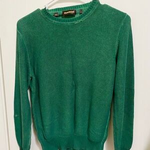 Paul Stuart Green  Size S Women’s Pullover Sweater w/ elbow patches Made in It